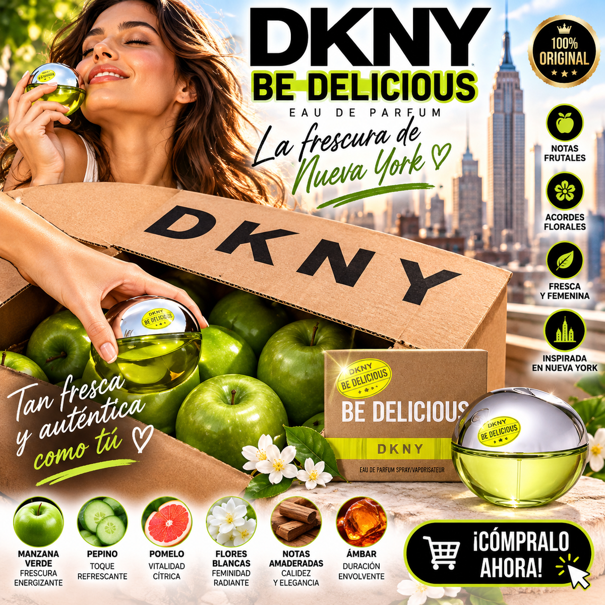 🍏✨ DKNY Be Delicious  Un aroma que enamora 💚