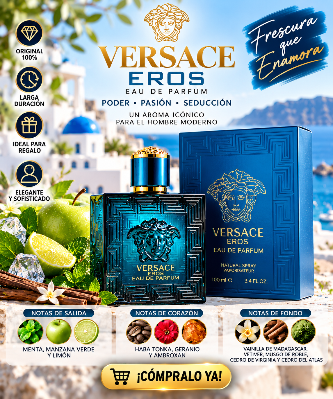 Versace Eros 100 Ml Edt Spray De Versace