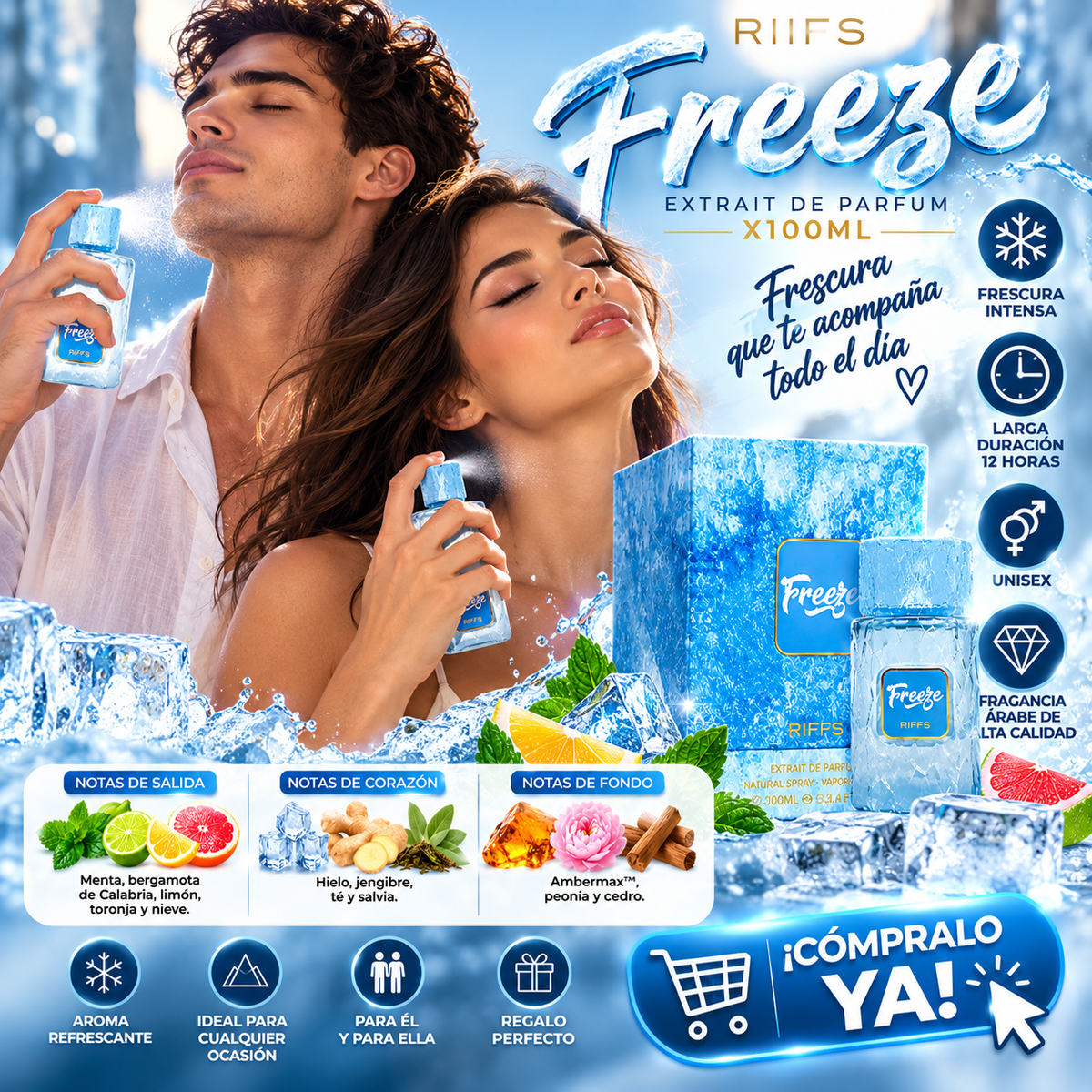 Perfume Riffs Freeze 100ml Extrait De Parfum