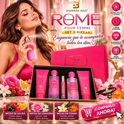 Bharara Rome Pour Femme Perfume Lady Gift Set 5 Piezas