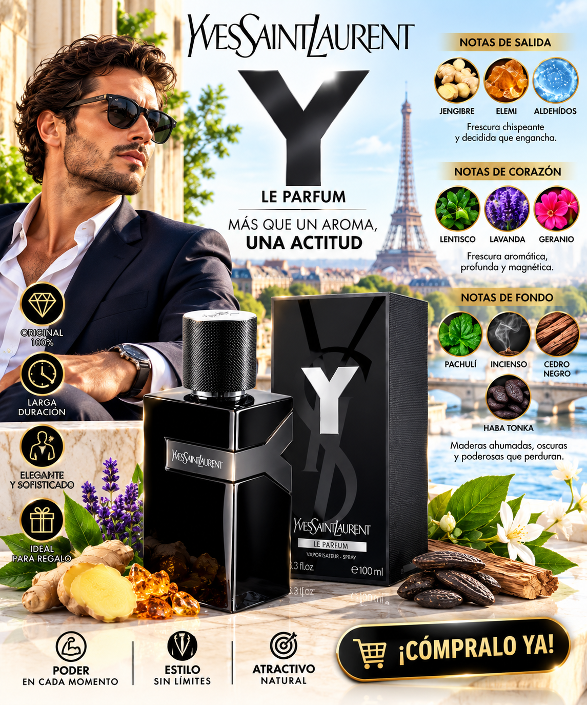 Perfume Yves Saint Laurent Le Parfum Y 100ml Original