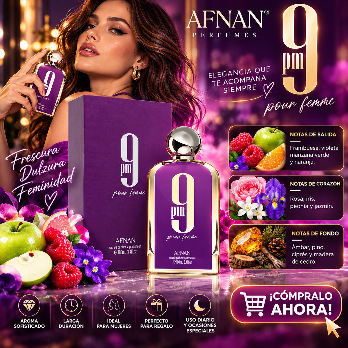 Afnan 9 PM Pour Femme – 100 ml