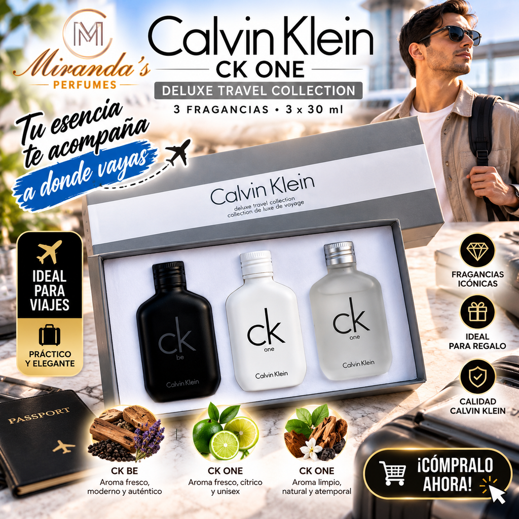 Set de Perfume Calvin Klein CK One Deluxe Travel Collection 3x30 ml