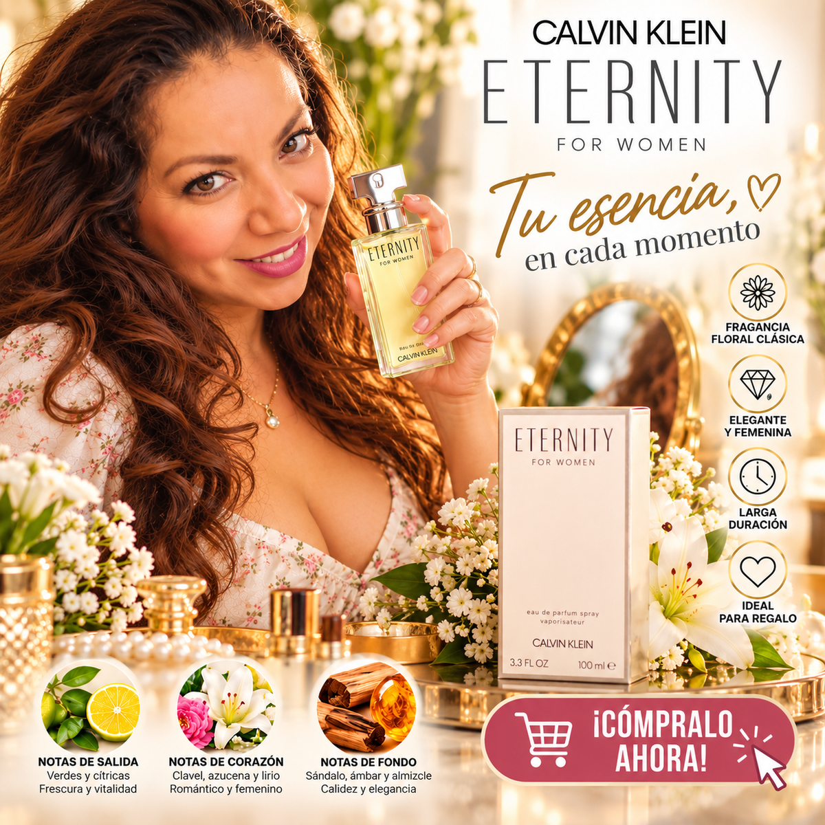 ✨🌸 CALVIN KLEIN ETERNITY FOR WOMEN 100 ML 🌸✨