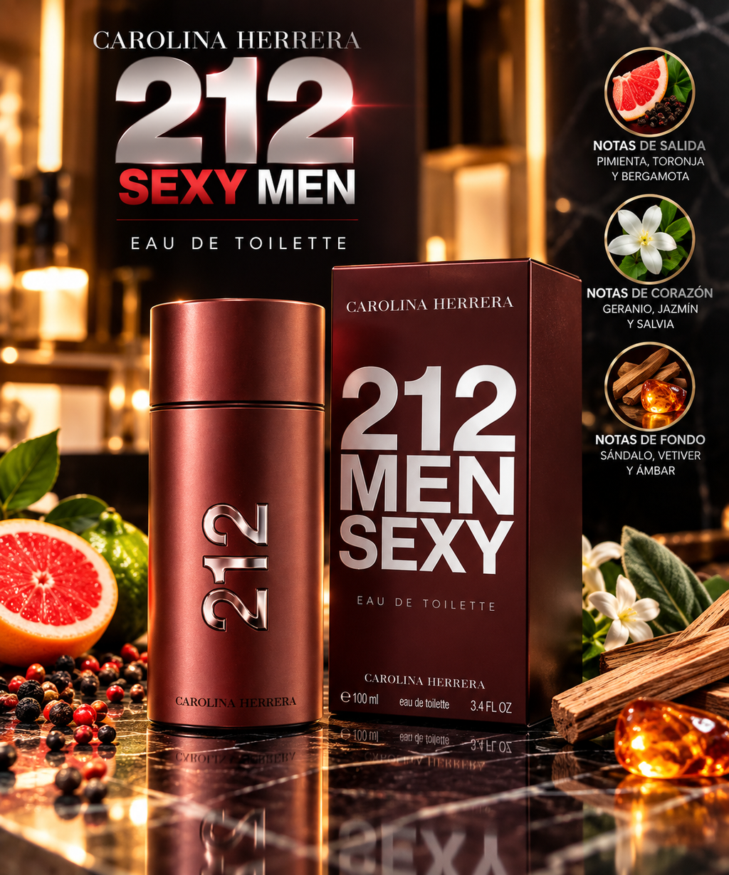 Perfume Carolina Herrera 212 Sexy Men Edt 100ml Para Hombre