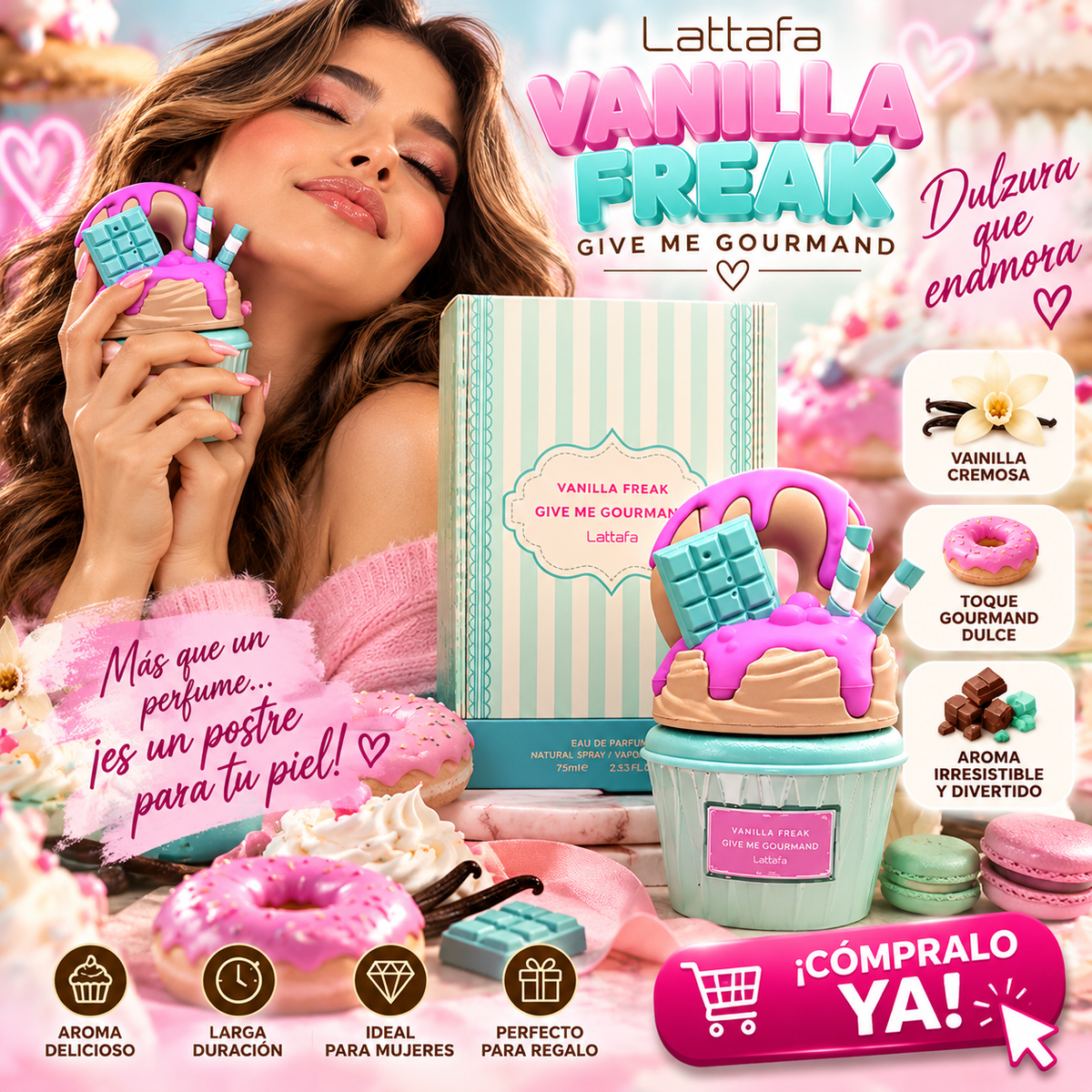 LATTAFA - Perfume Give Me Gourmand Vanilla Freak Unisex EDP 75ML
