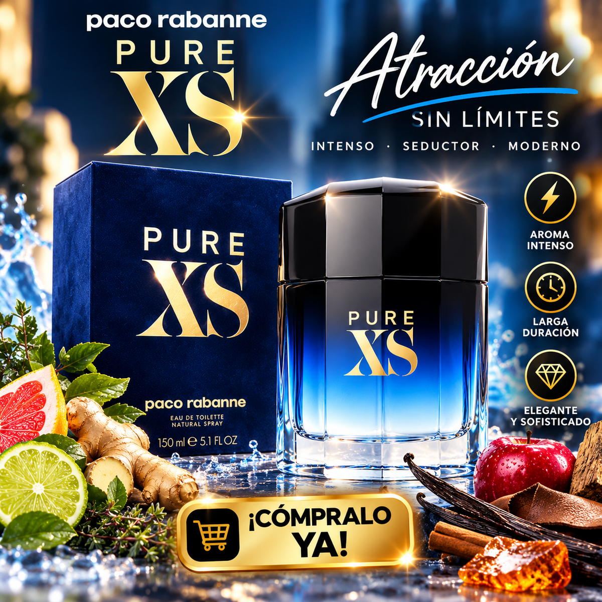 Pure Xs 100ml Edt Spray